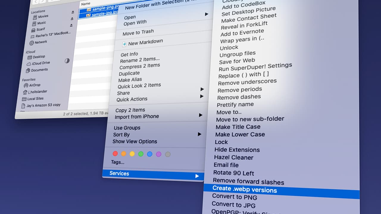 Batch converting images to webp
